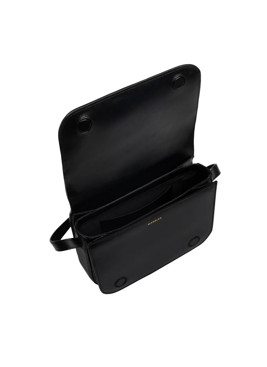 Oscar Medium Trunk Bag in Black Leather - Wandler