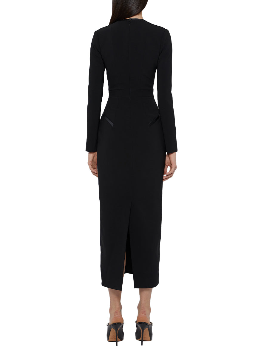 Square Neck Long Sleeve Sheath Dress