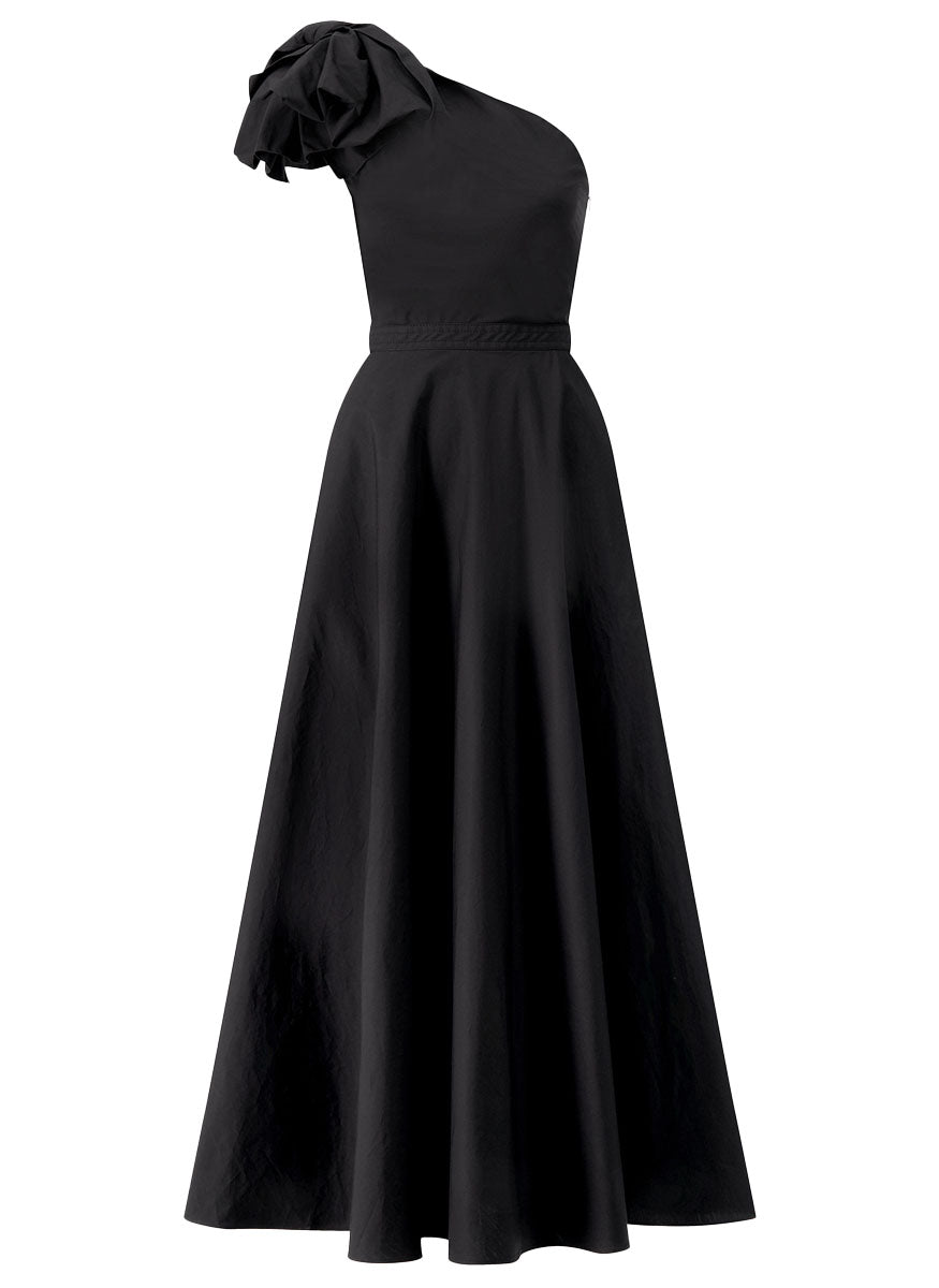 One Shoulder Ruffle Cotton Maxi Dress One Shoulder Ruffle Cotton Maxi Dress