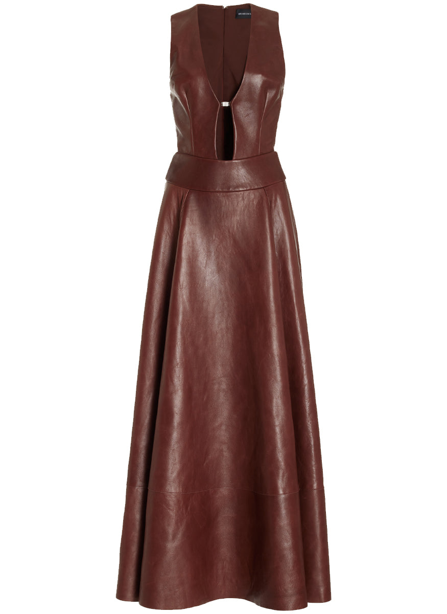 The Haylee Dress In Napa Leather - Brandon Maxwell