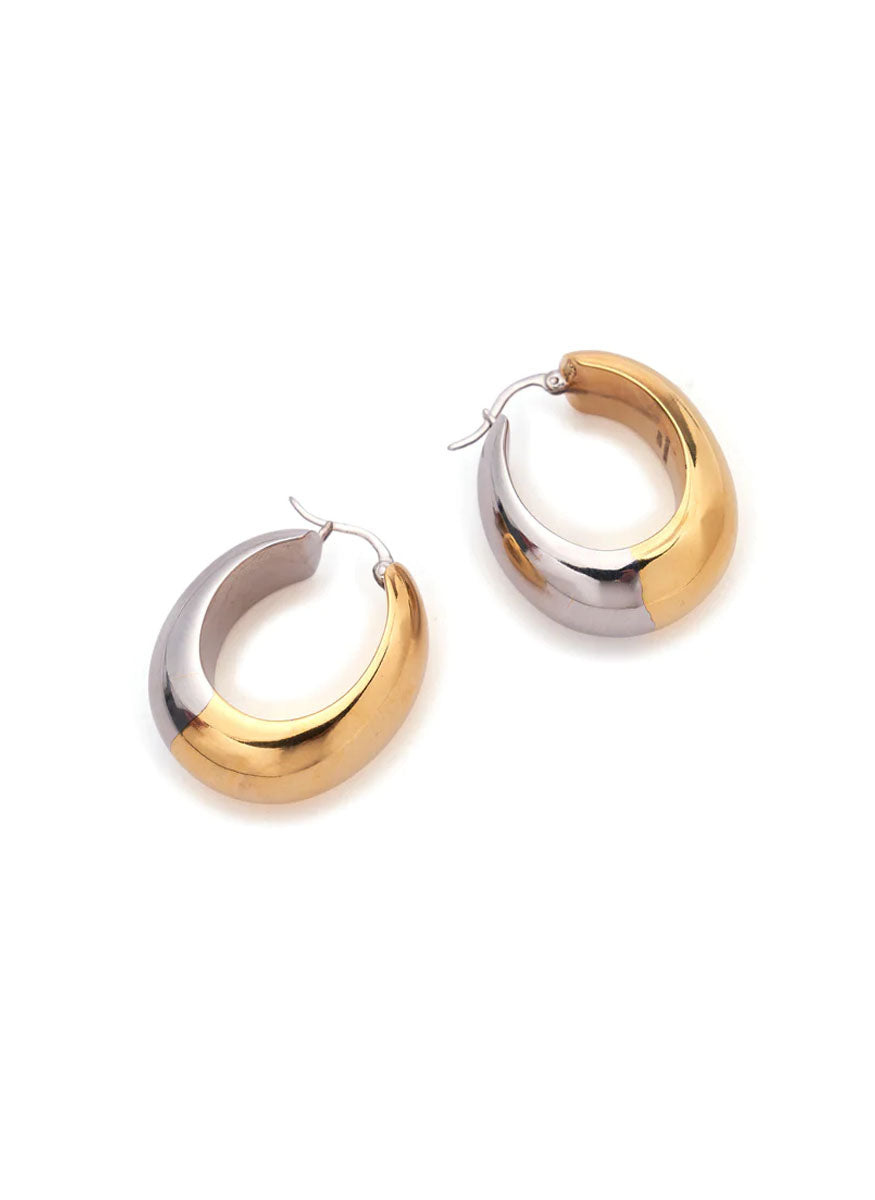 Bubble Hoops In Mixed Metal - Lizzie Fortunato