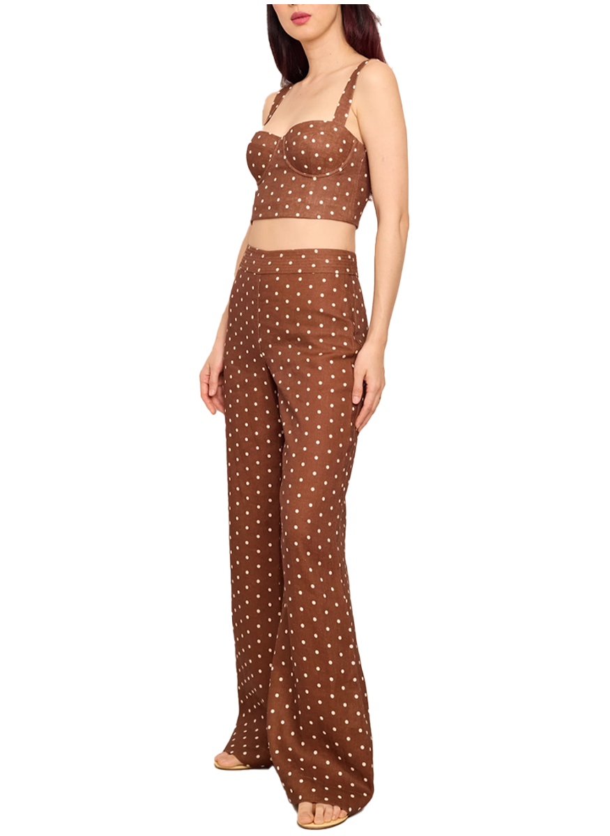 Josephine Wide-Leg Pant in Dots Khaki