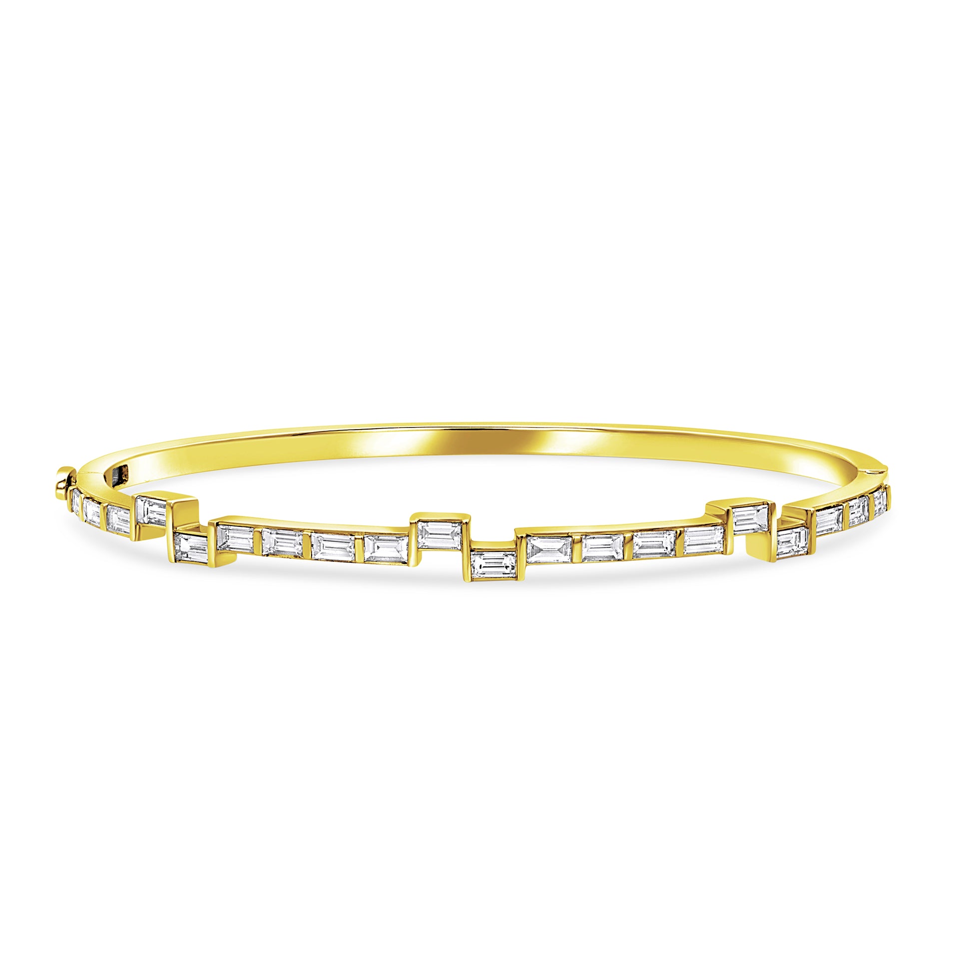 Offset Baguette Bangle, Diamond