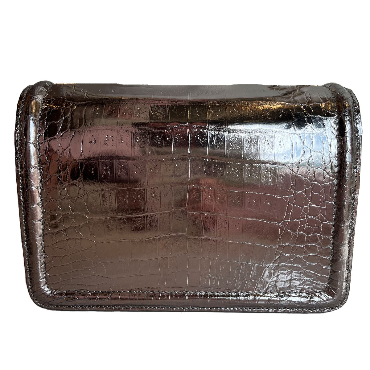 Chloe Crossbody Bag in Metallic Croc