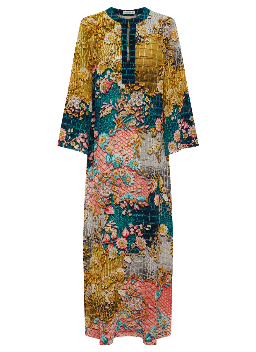 Collins Kaftan Dress in Metallum Patchwork – Elizabeth Anthony