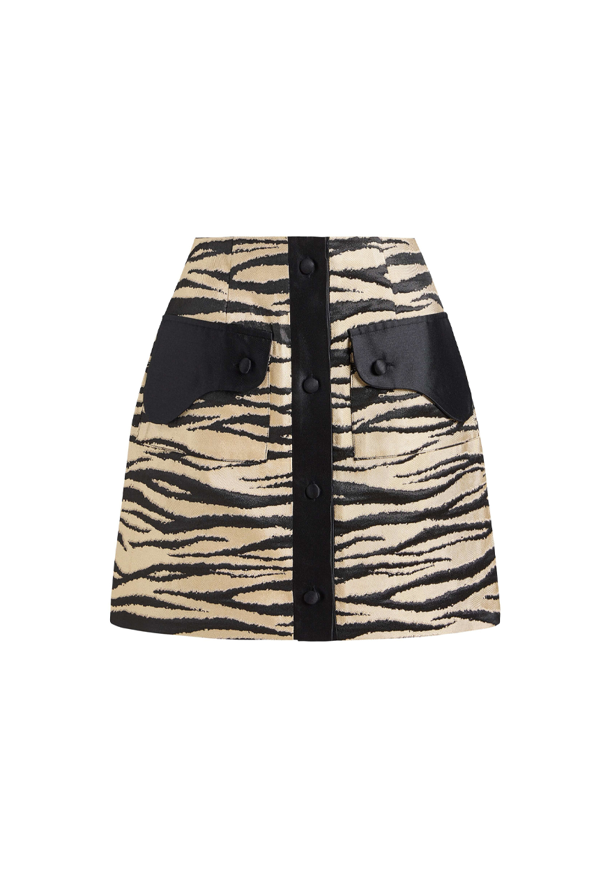 Noor Zebra Striped Mini Skirt