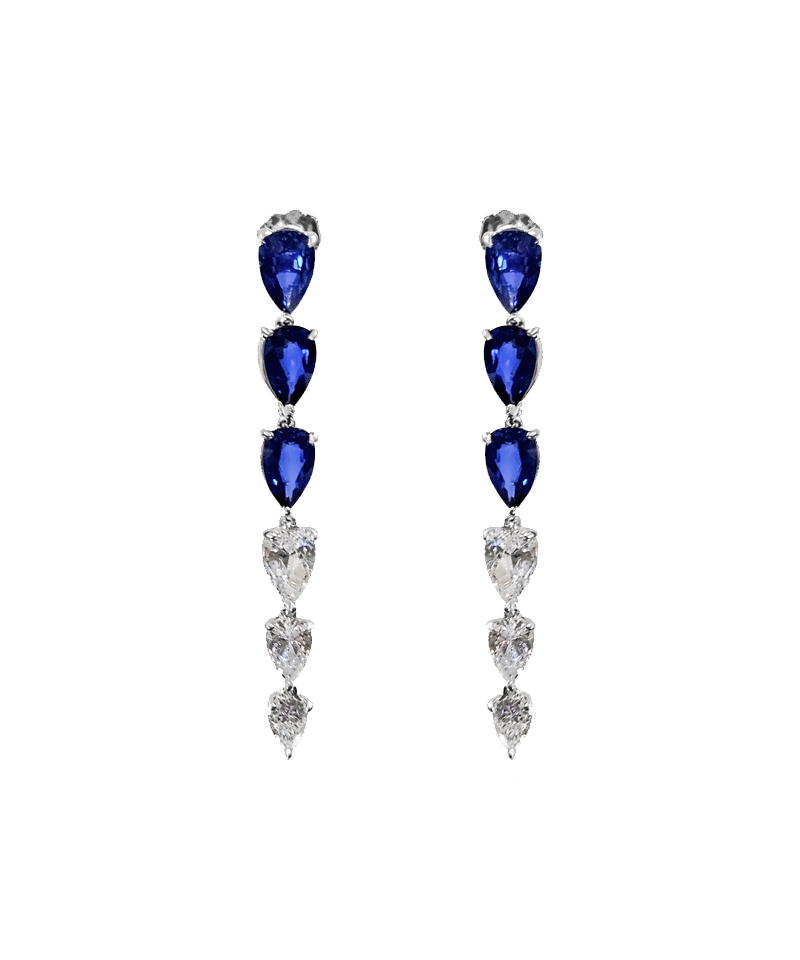 Sapphire Pear Drop Earrings