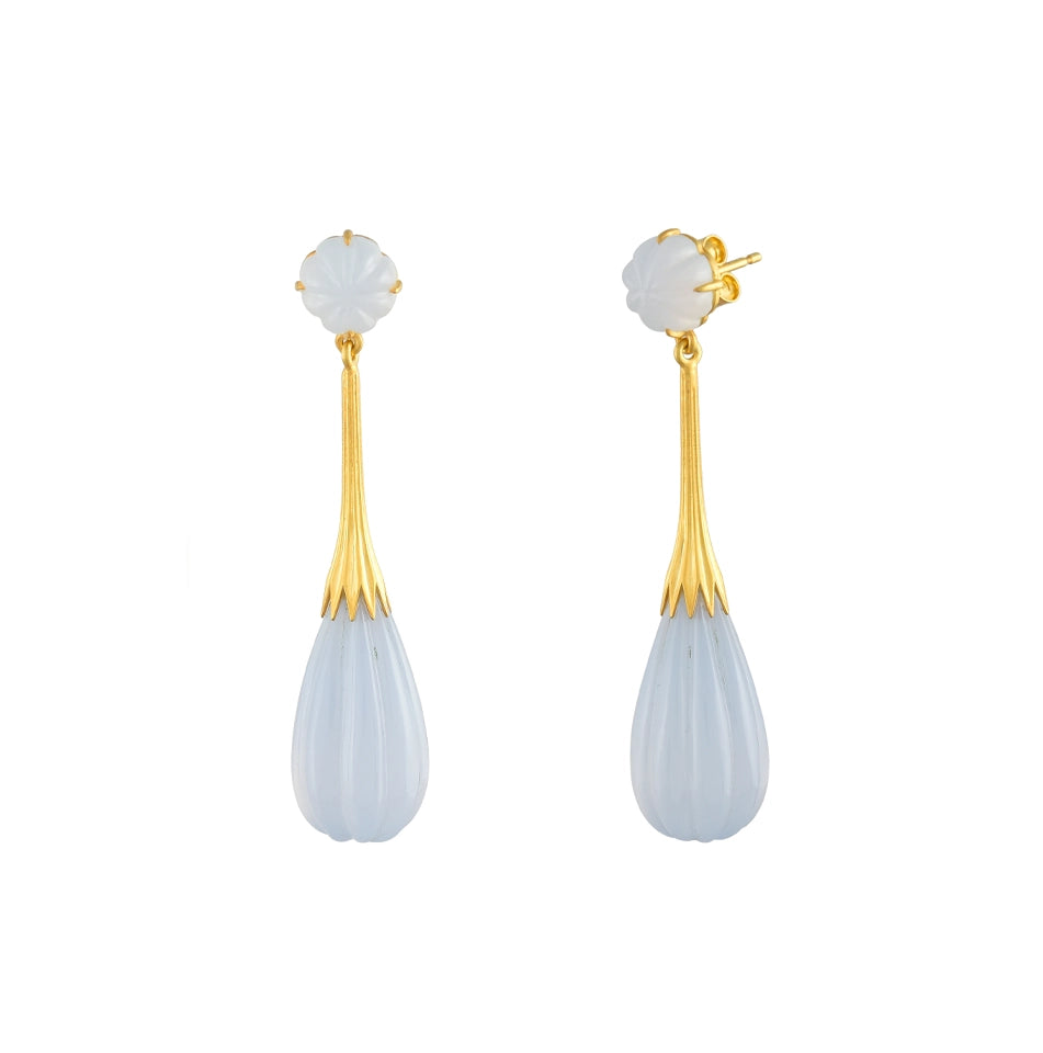 Colors Melon Drop Earrings, Chalcedony