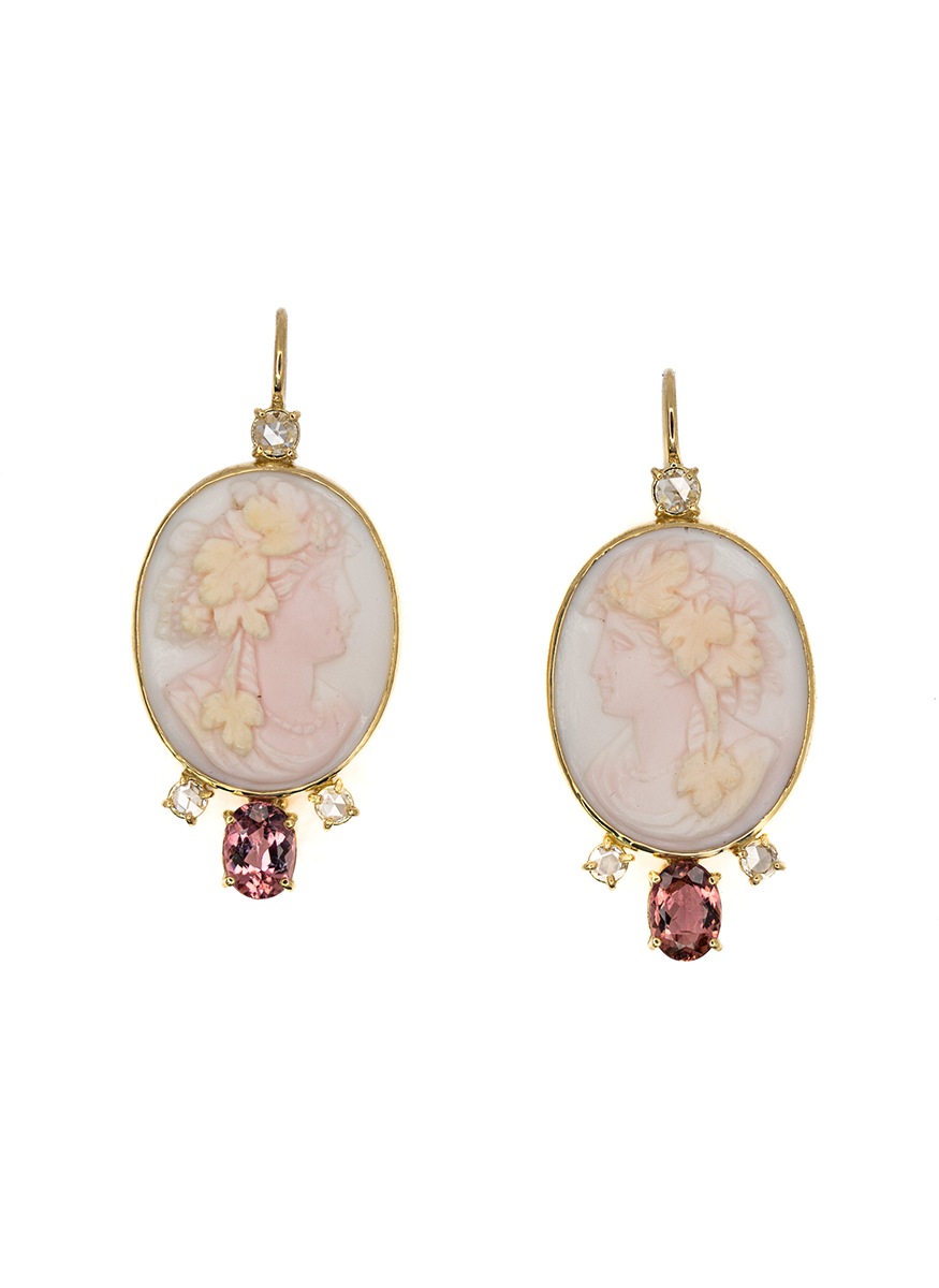 Bacchantes Cameo Earrings