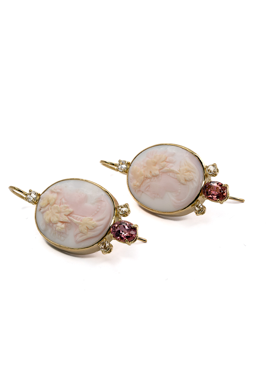 Bacchantes Cameo Earrings