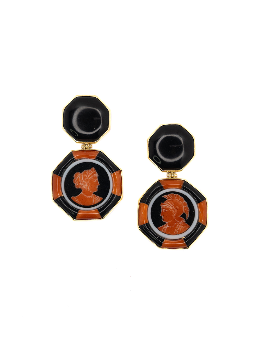 Hera and Athena Cameo Earrings