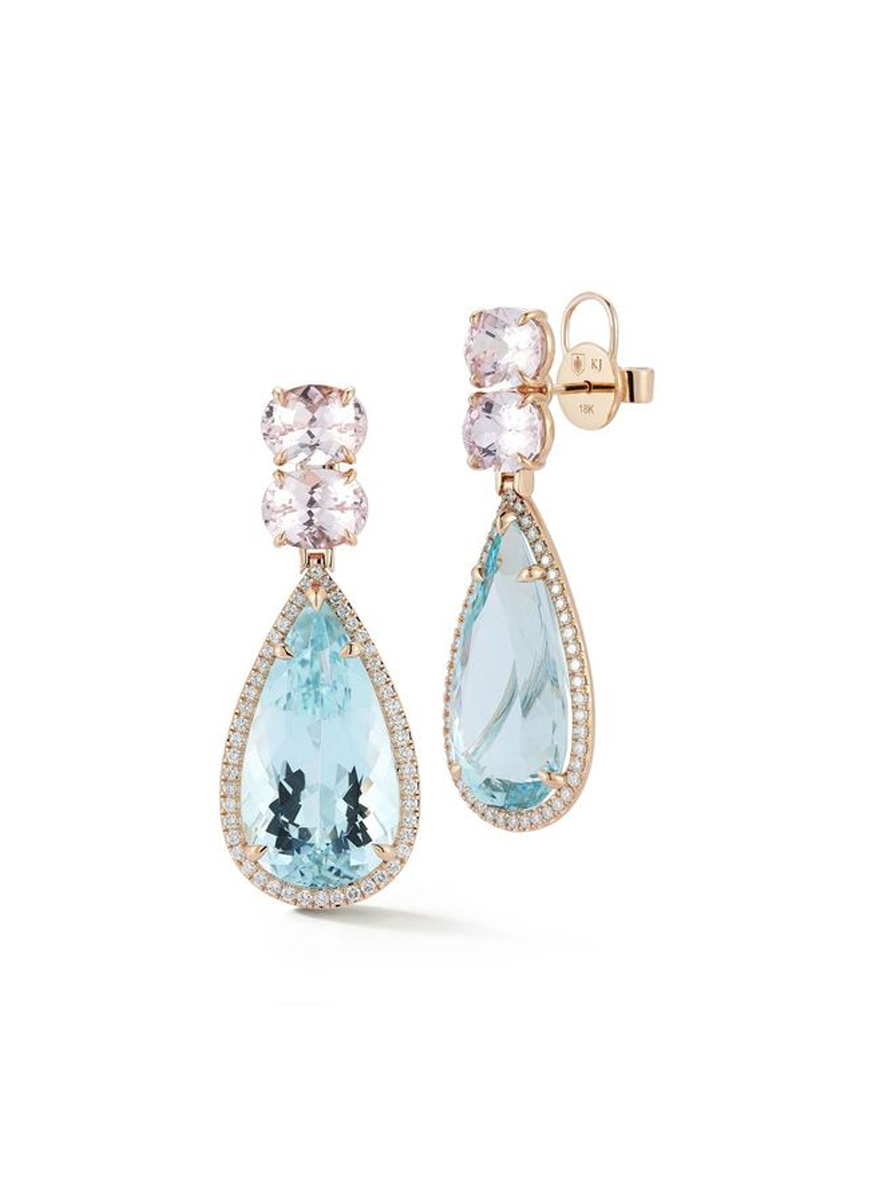 Aquamarine and Morganite Earrings