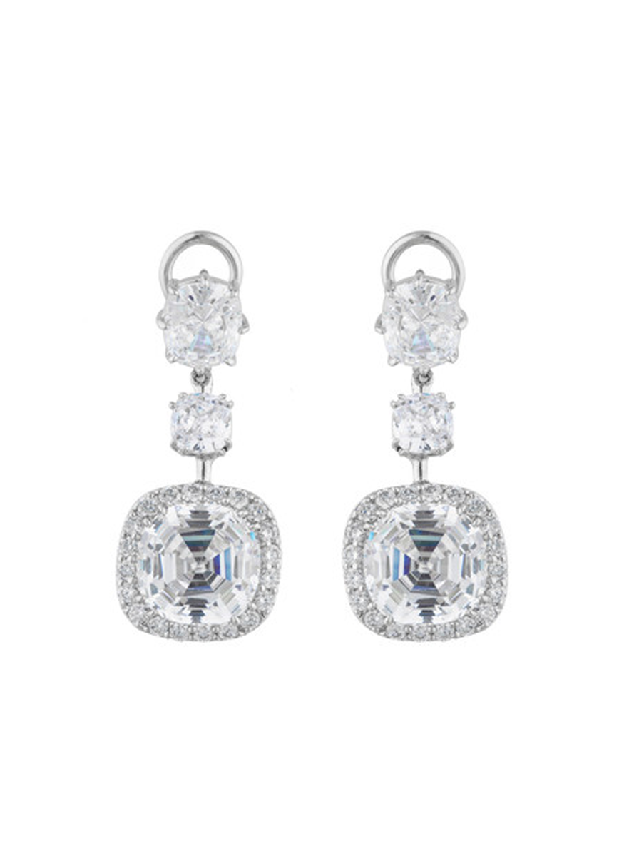 Double Cushion Drop Earrings