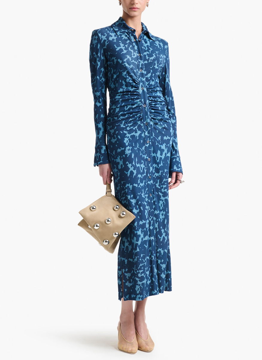 Claudia Dress in Ash Blue Tortoise