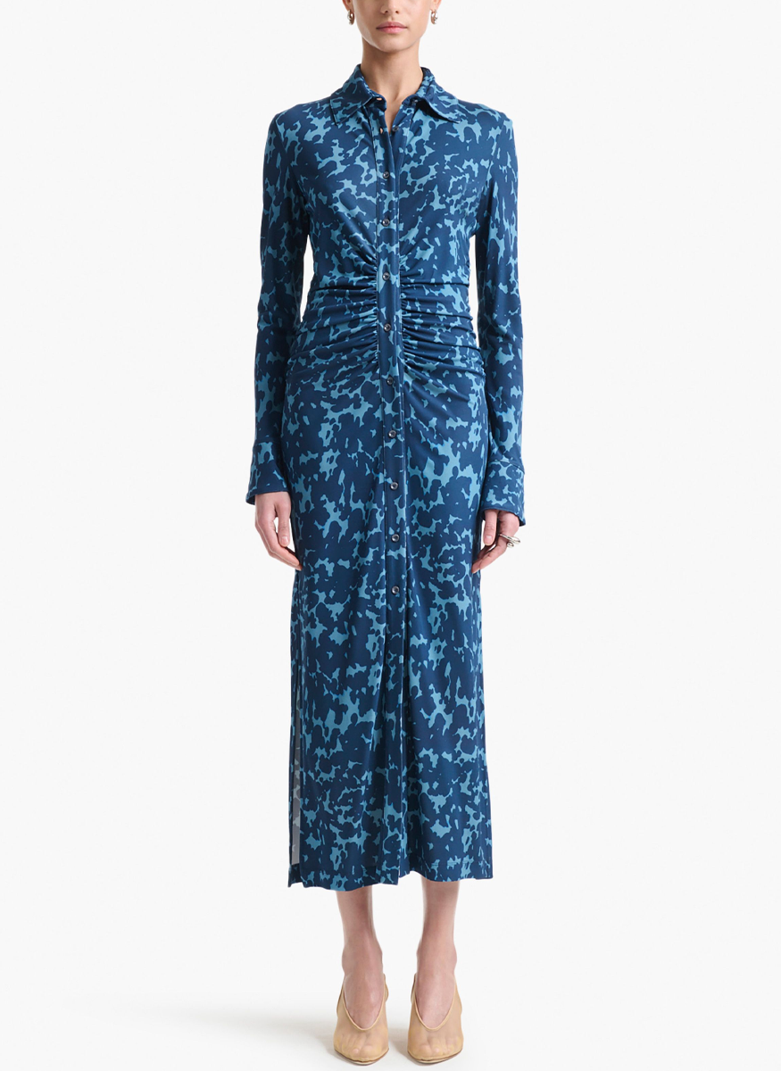 Claudia Dress in Ash Blue Tortoise - Altuzarra