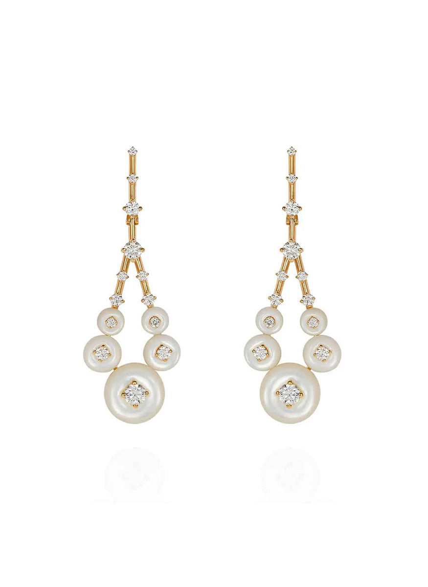 “Gravity” Earrings, Mother-of-Pearl, Small