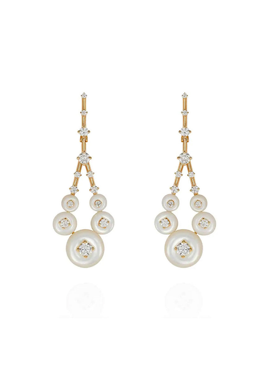 Gravity Earrings, Mother-of-Pearl, Small