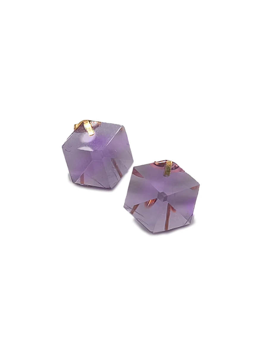 Cube Studs, Amethyst