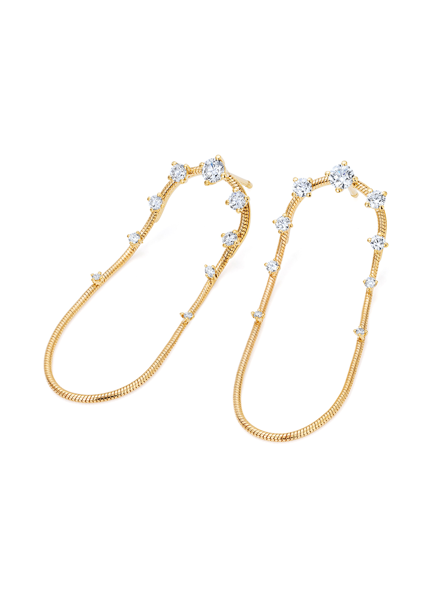 Diamonds On Chain Earrings, Medium