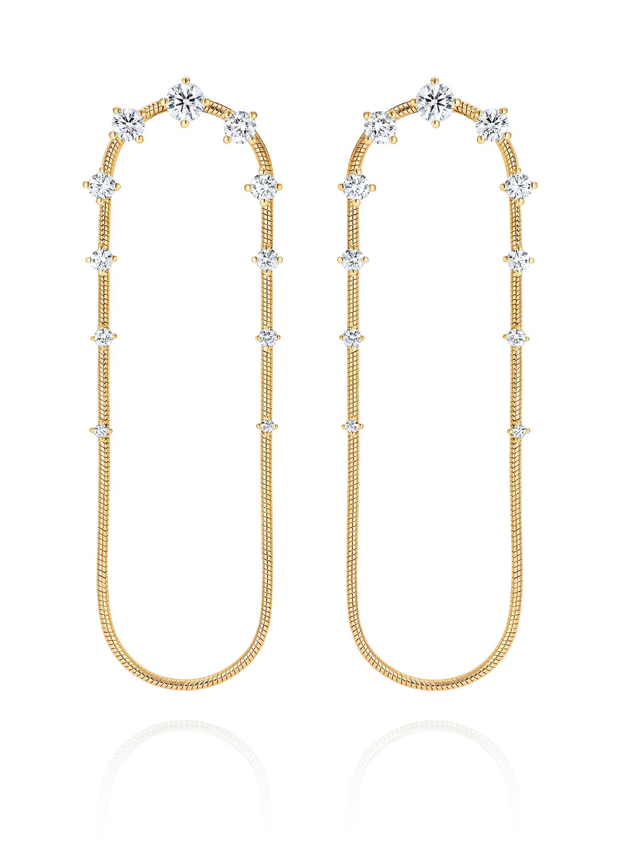 Diamonds On Chain Earrings, Long