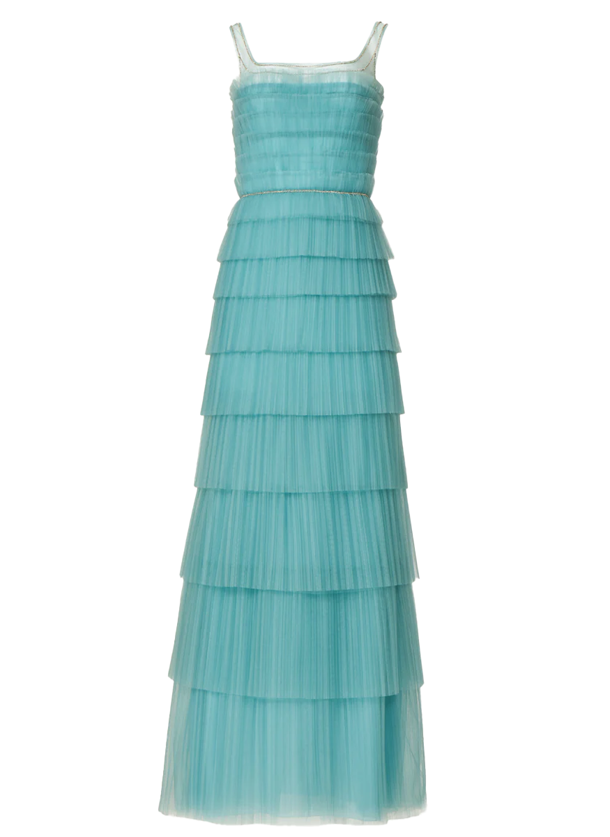 Kali Plisse French Tulle Gown