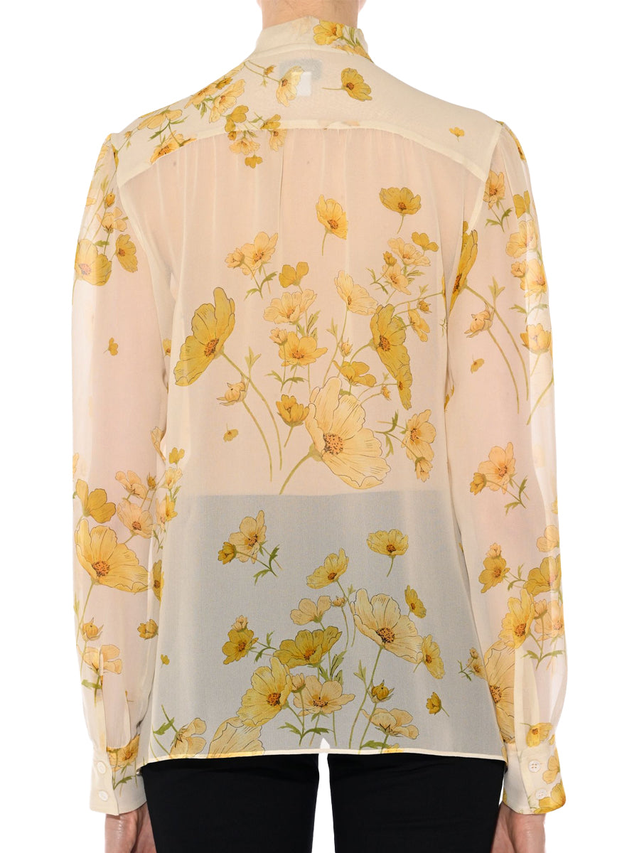 Floral Printed Georgette Bow Blouse