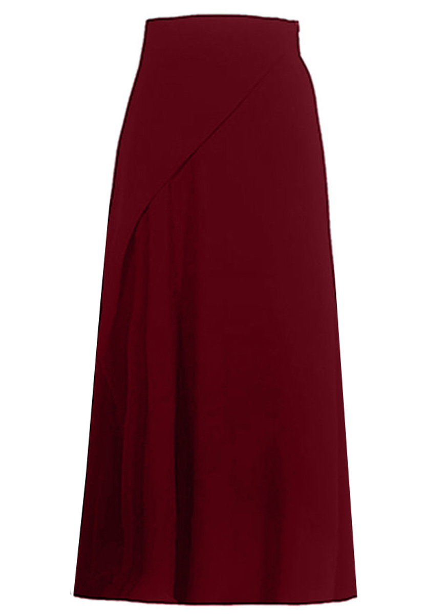 Fatale Midi Skirt In Georgette Burgundy – Elizabeth Anthony