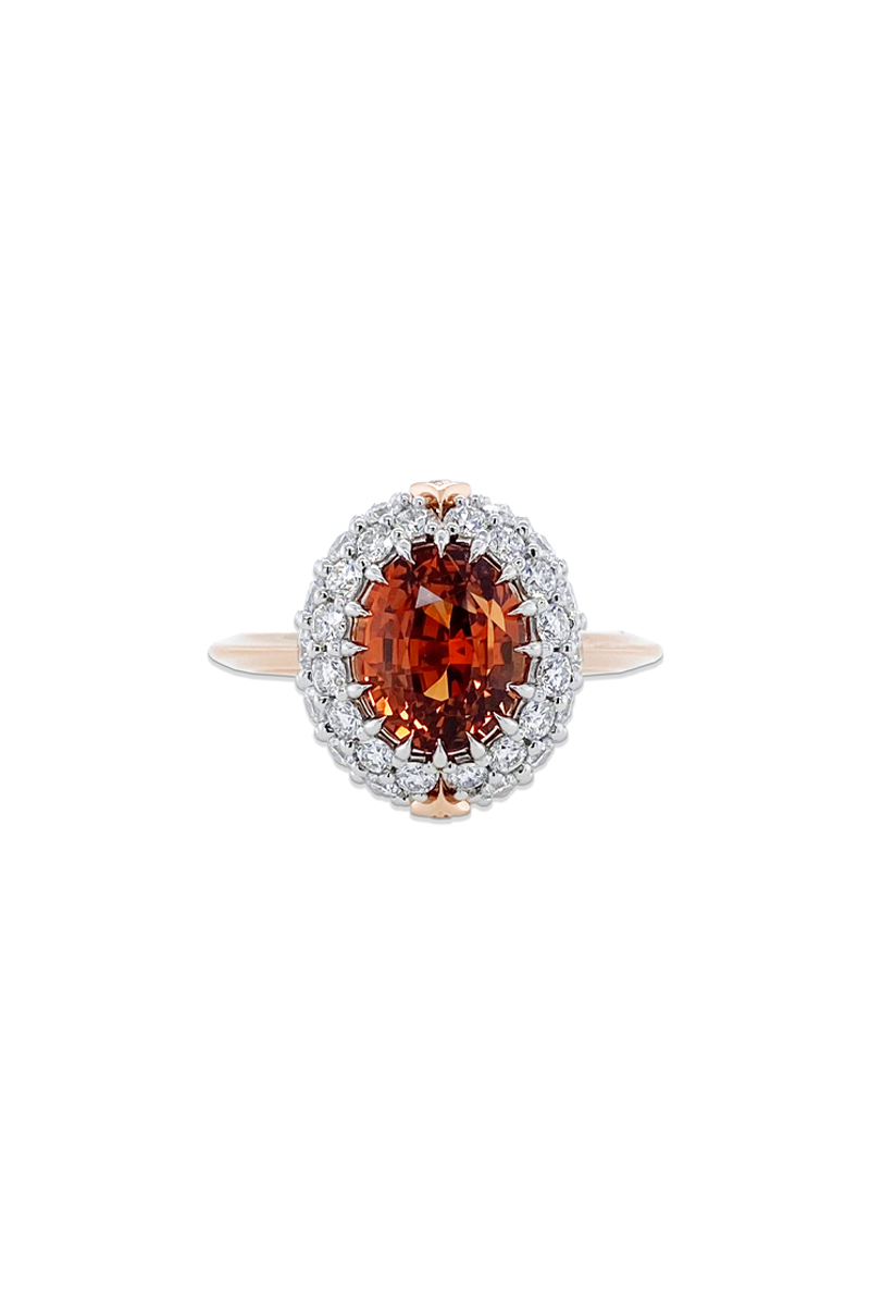 Orange Sapphire Ring