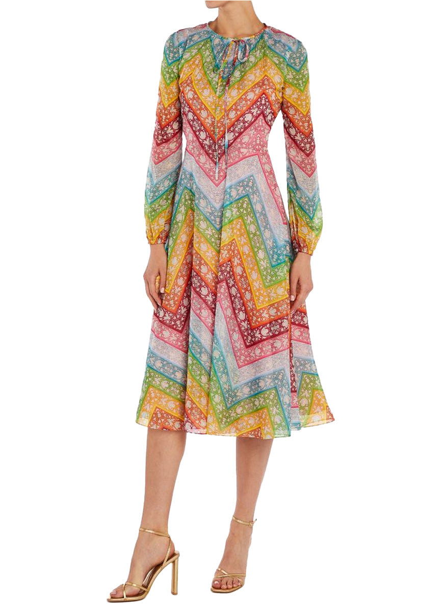 Garland Gatsby Chevron Midi Dress - Mary Katrantzou