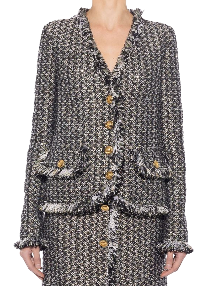 Boucle Jacket with Fringe Detail