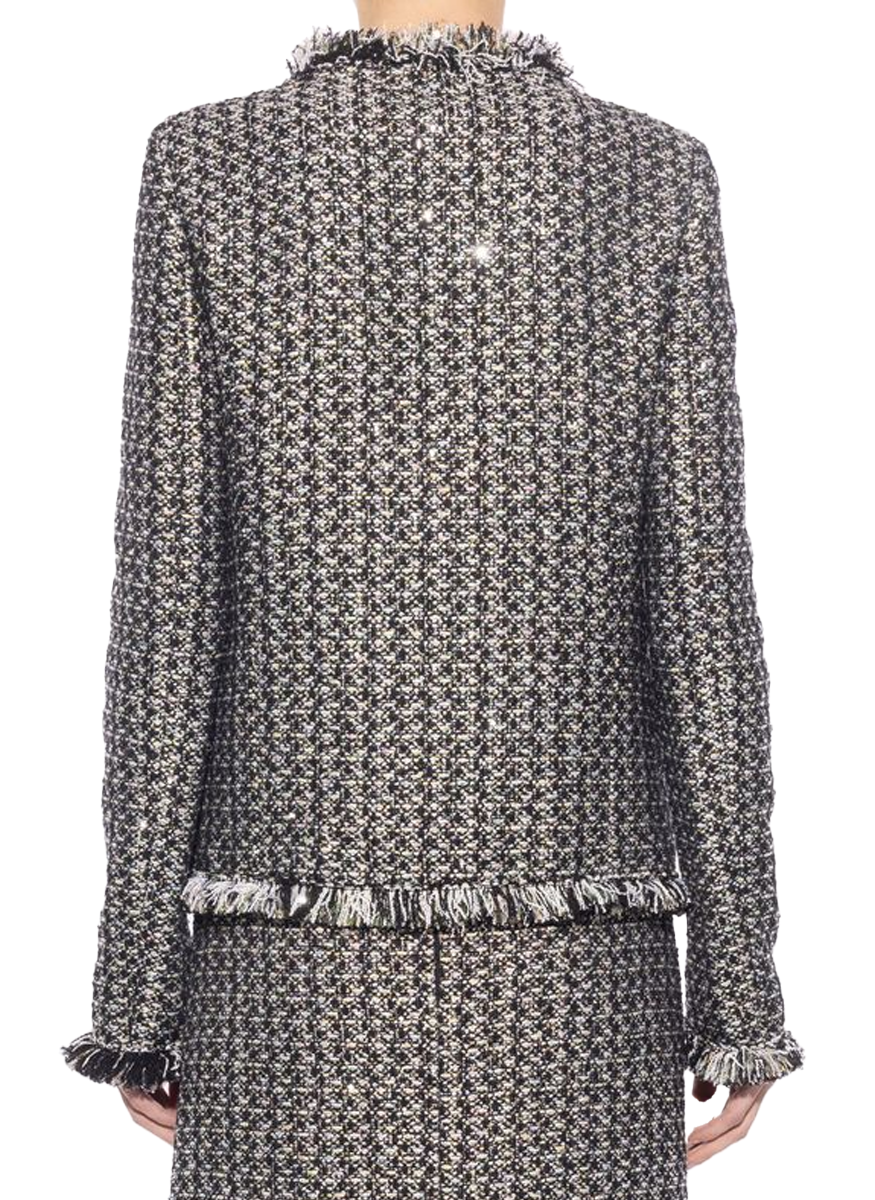 Boucle Jacket with Fringe Detail