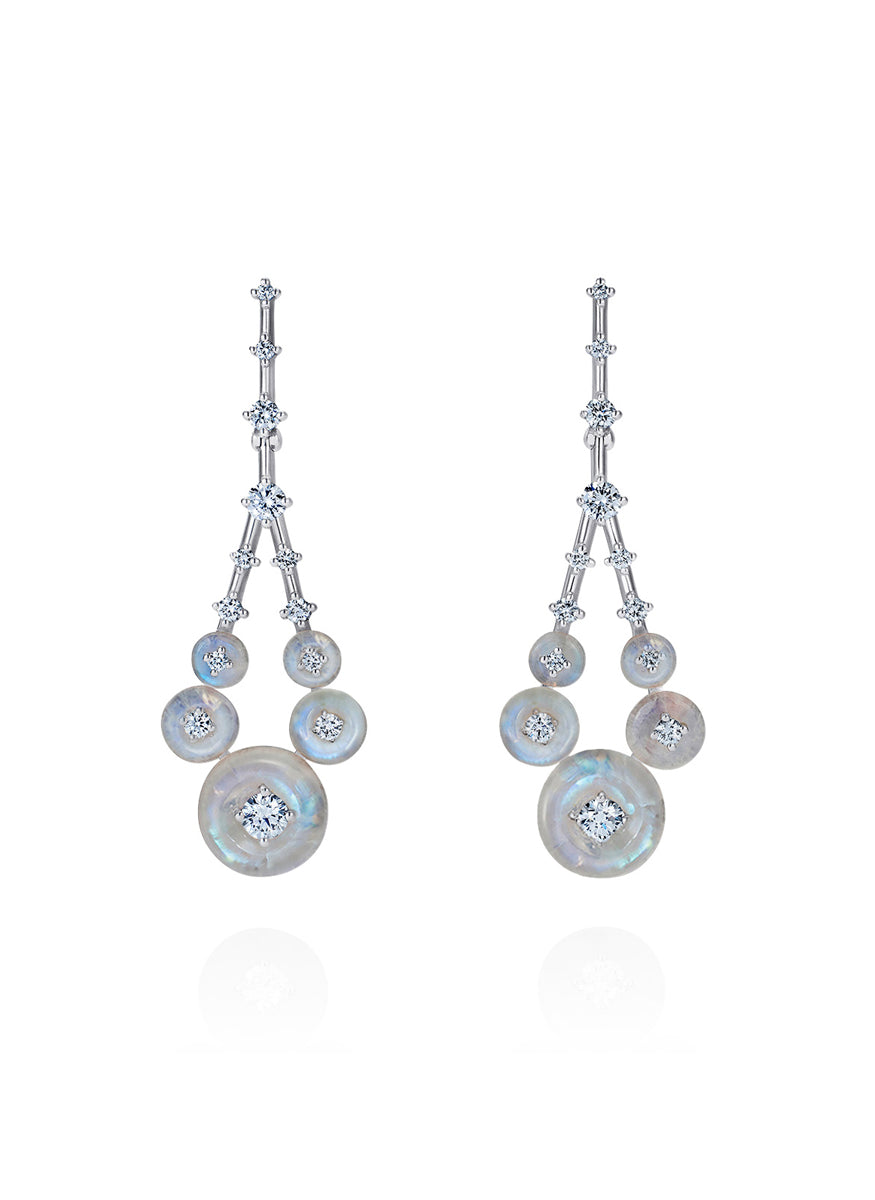 Gravity Earrings, Moonstone, Small