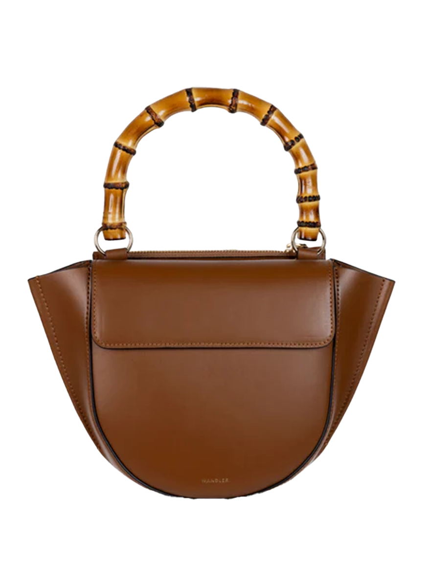 Hortensia Mini Bag with Bamboo Handle in Saddle Leather