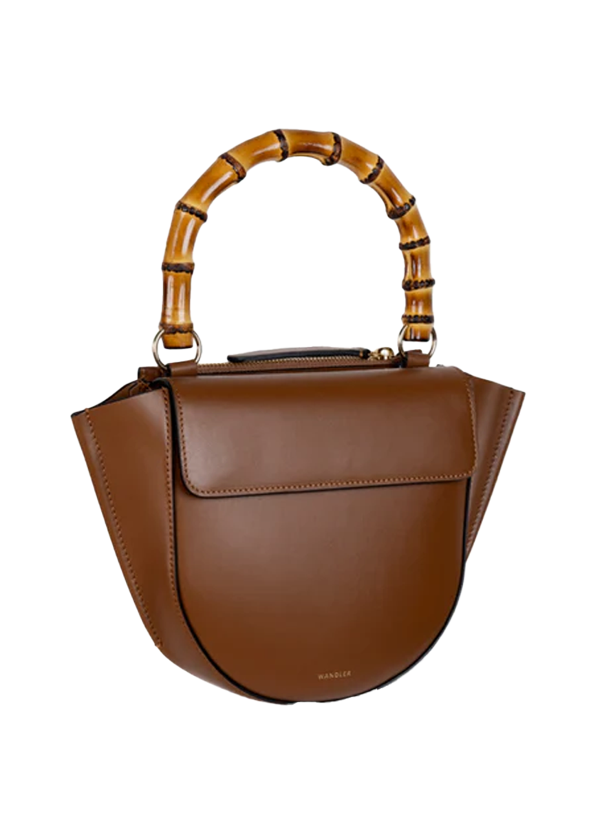 Hortensia Mini Bag with Bamboo Handle in Saddle Leather