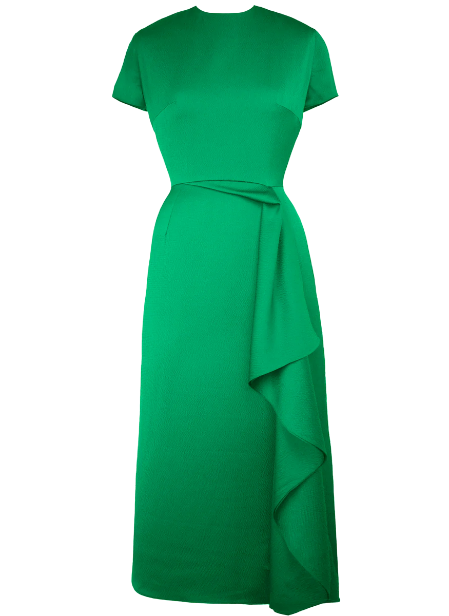 Irene Charmeuse Crinkle Dress US12 / Emerald Irene Charmeuse Crinkle Dress US12 / Emerald
