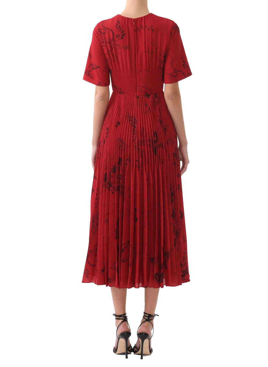 Printed Short Sleeve Midi Day Dress - Jason Wu Collection