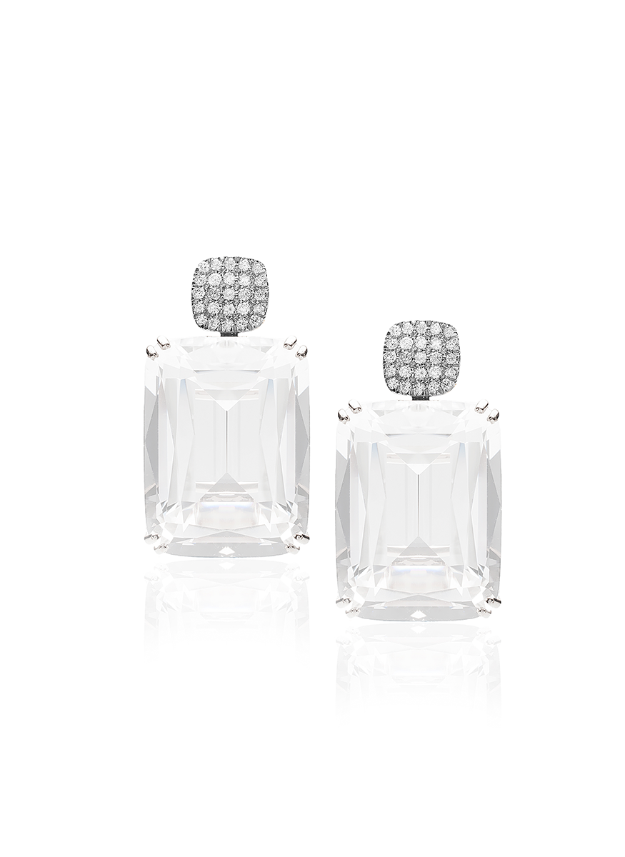 Gossip Moonquartz Earrings, White Gold