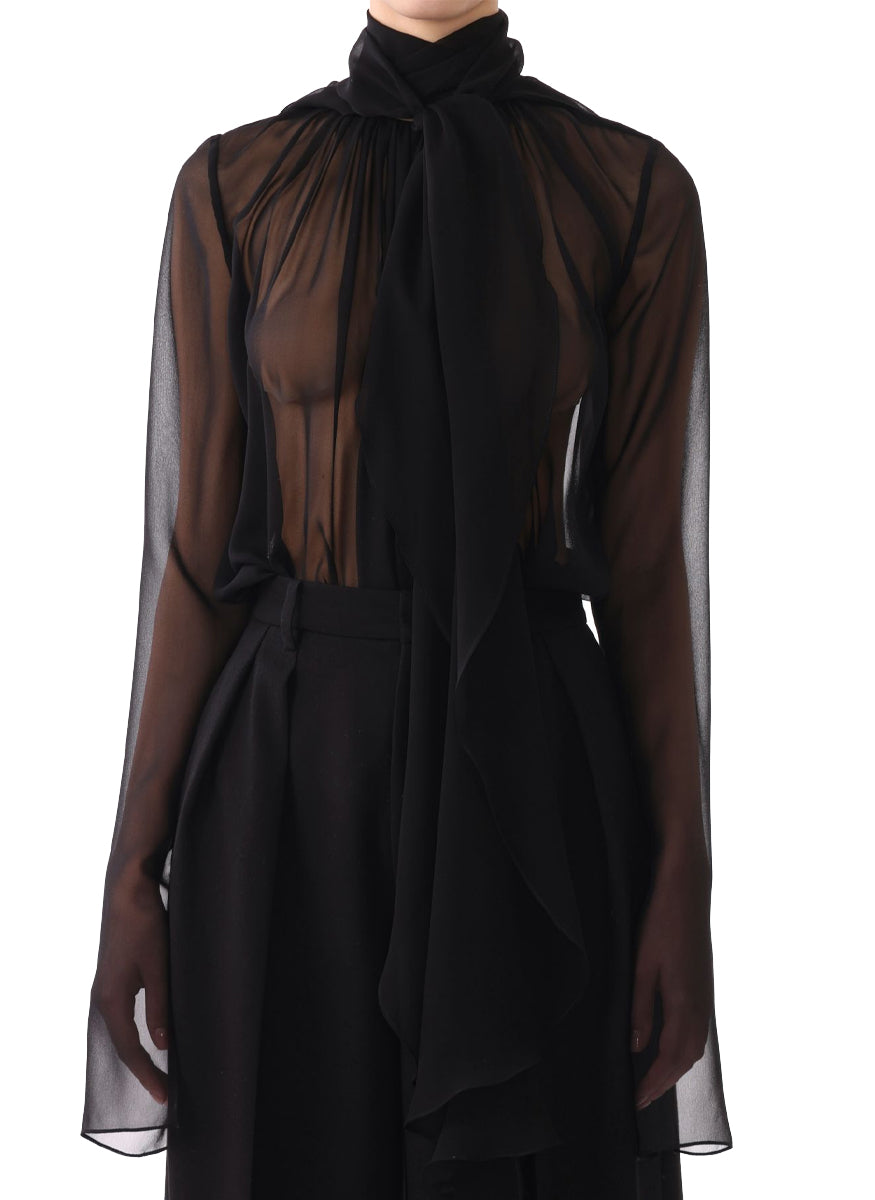 Long Sleeve Chiffon Blouse