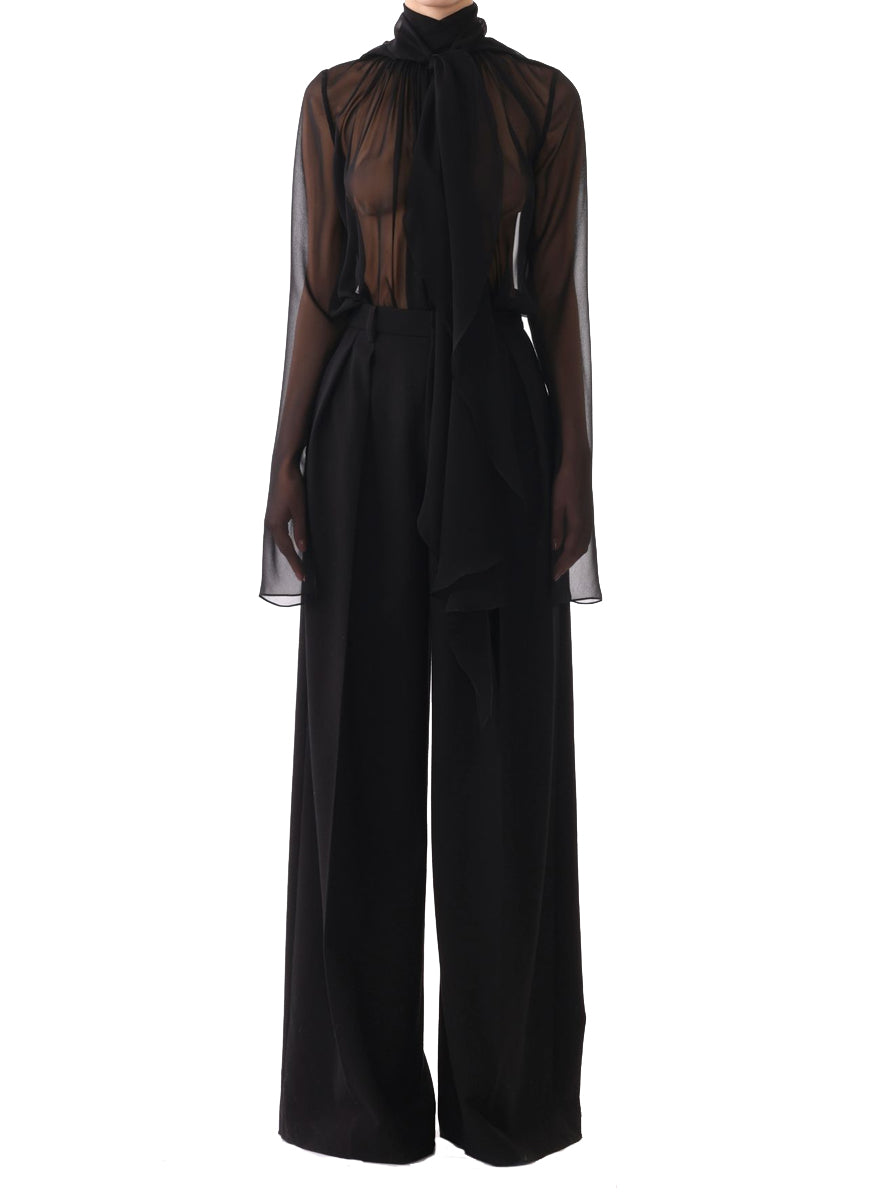 Long Sleeve Chiffon Blouse