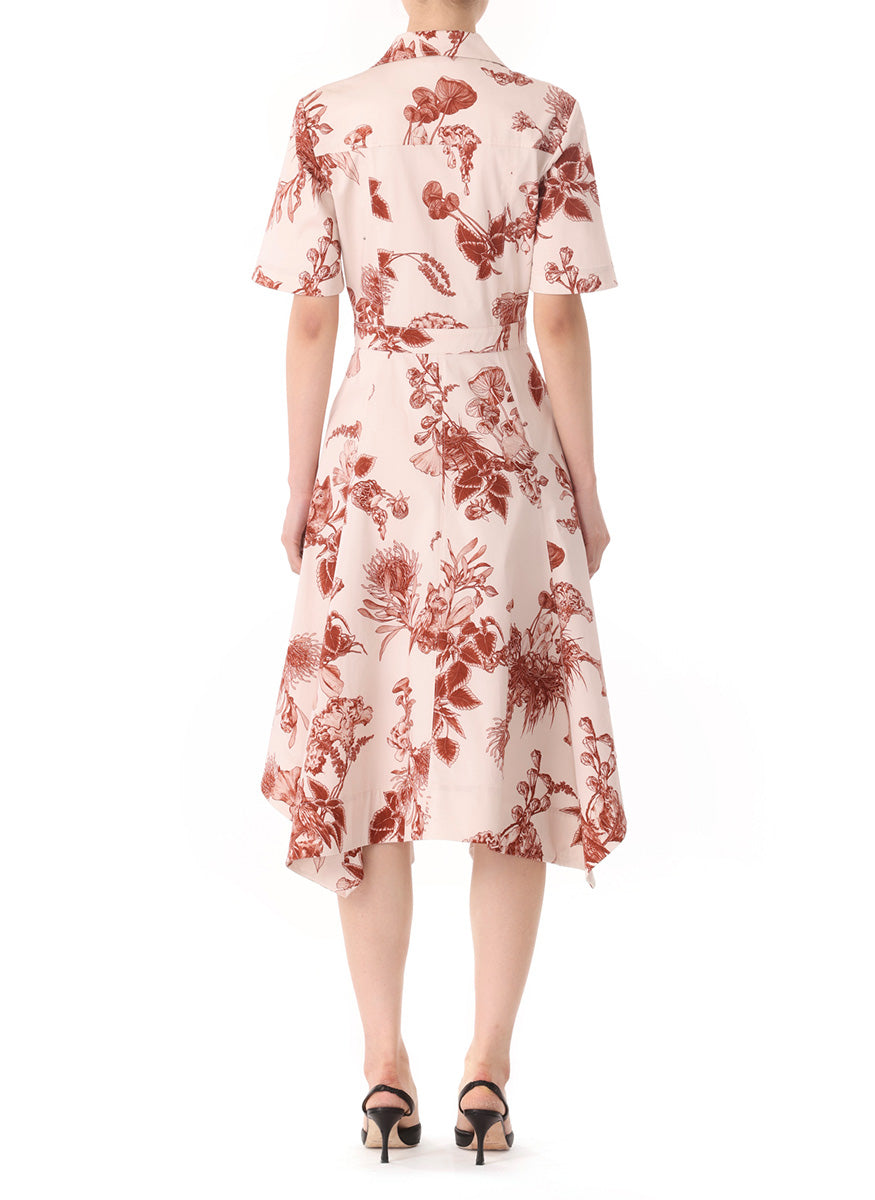 Forest Floral Printed Midi Shirtdress
