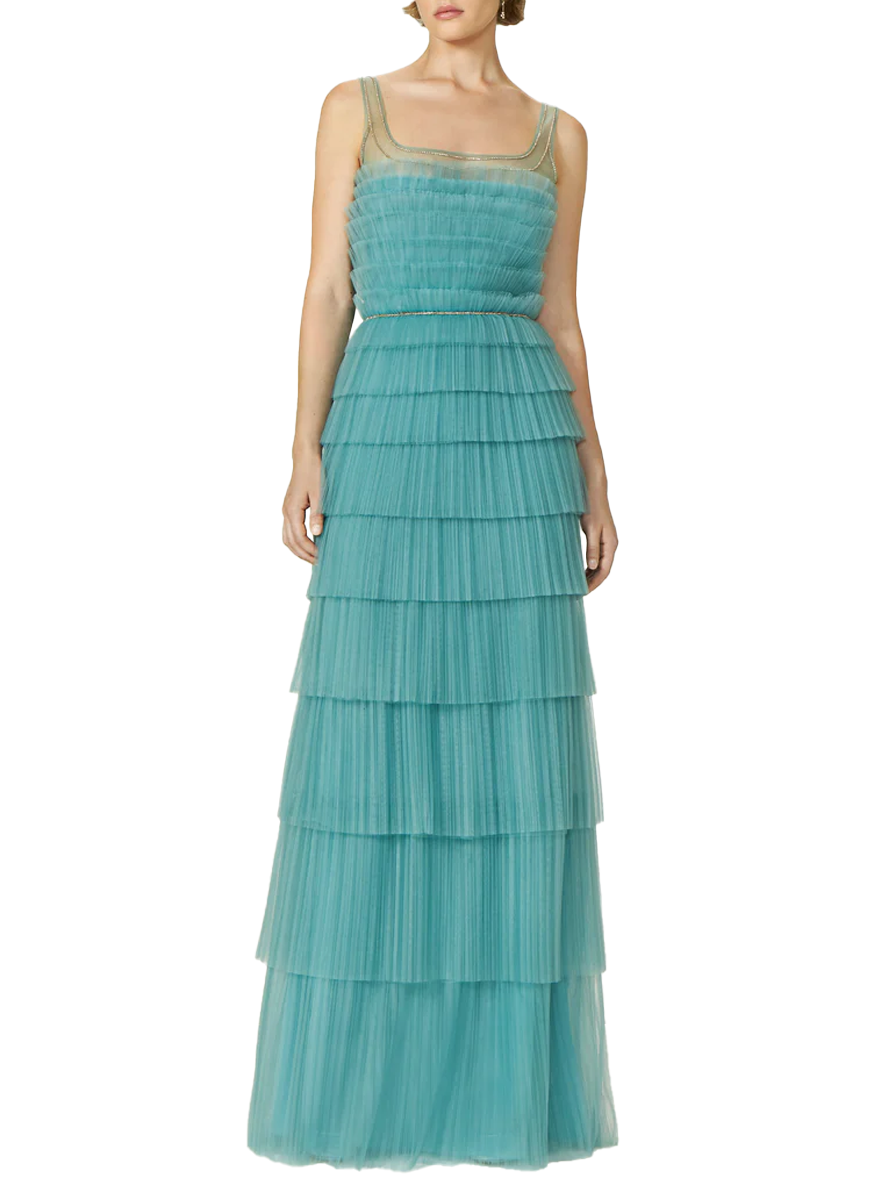 Kali Plisse French Tulle Gown