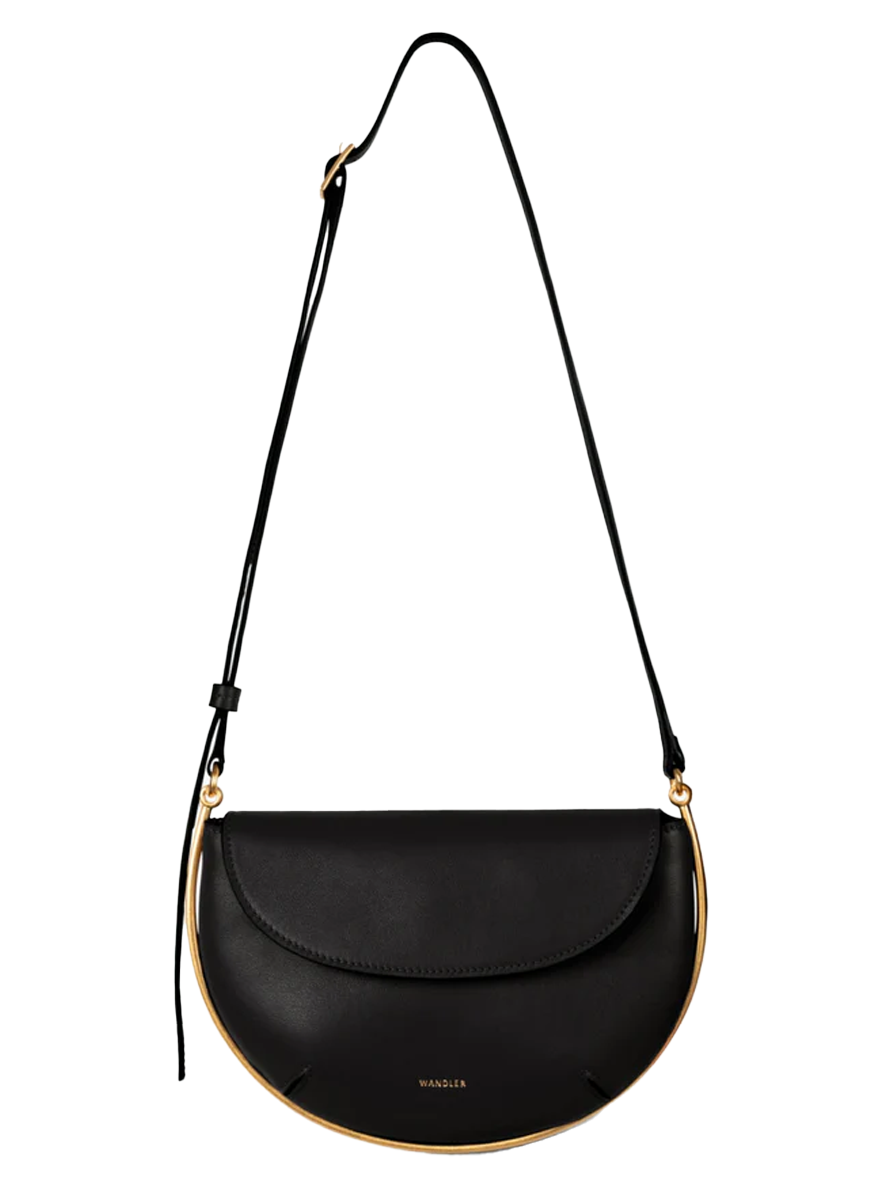 Kate Mini Crossbody Shoulder Bag in Black Leather