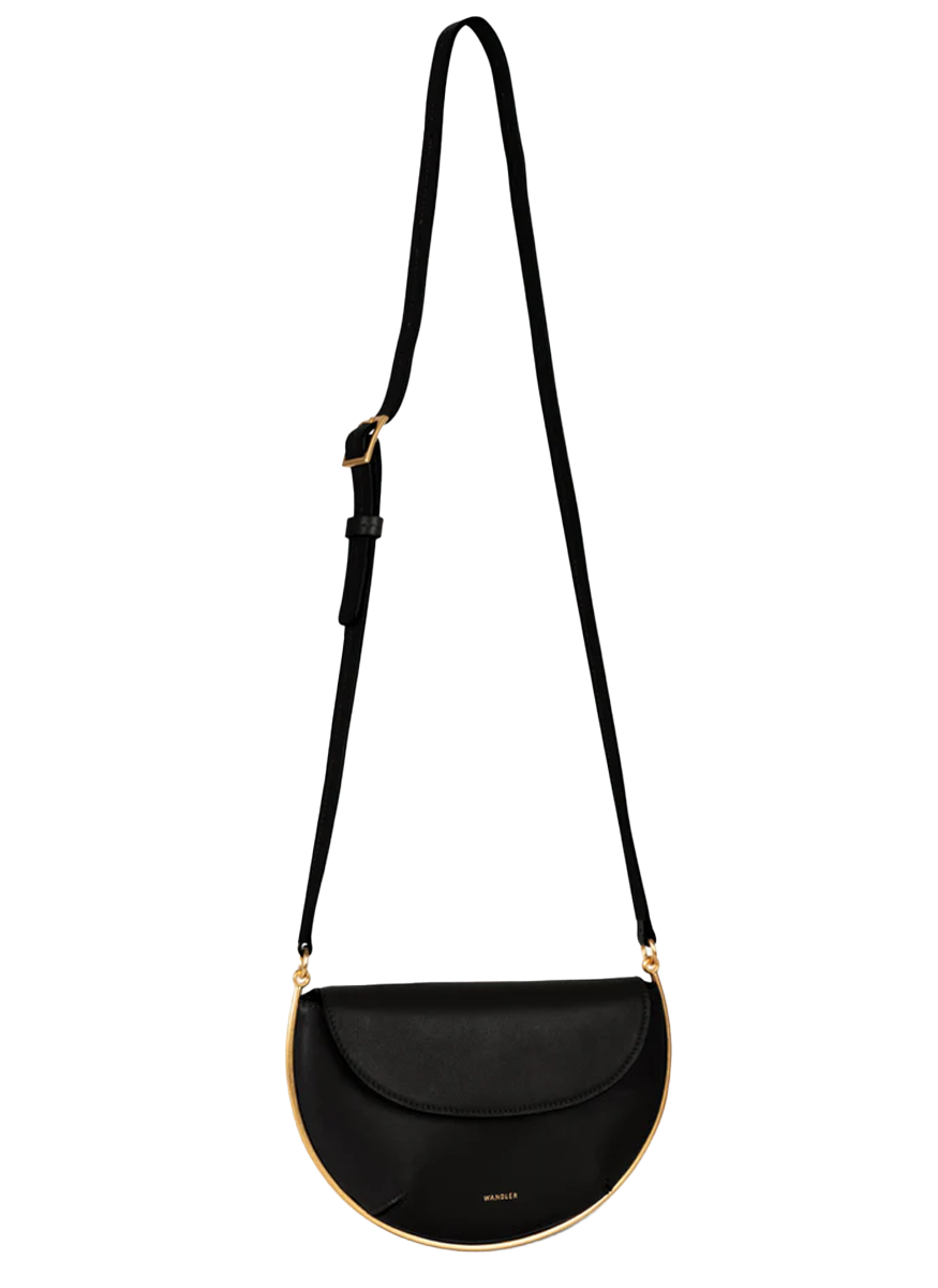 Kate Mini Crossbody Shoulder Bag in Black Leather - Wandler