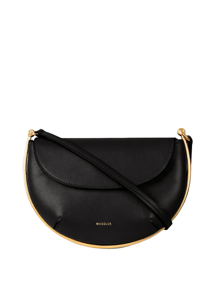Kate Mini Crossbody Shoulder Bag in Black Leather