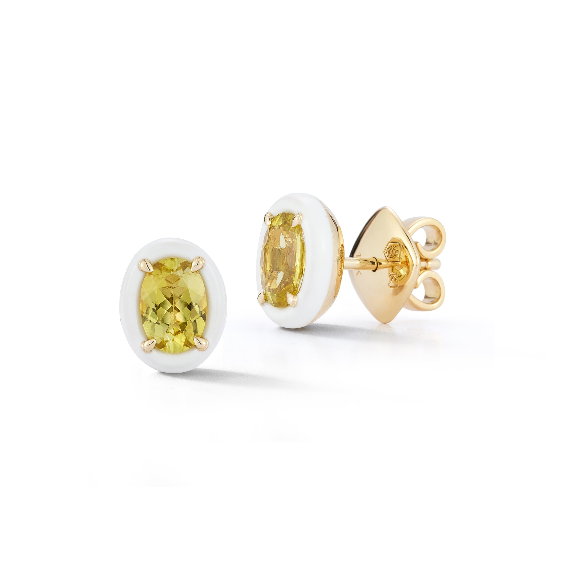 Canary Tourmaline Studs
