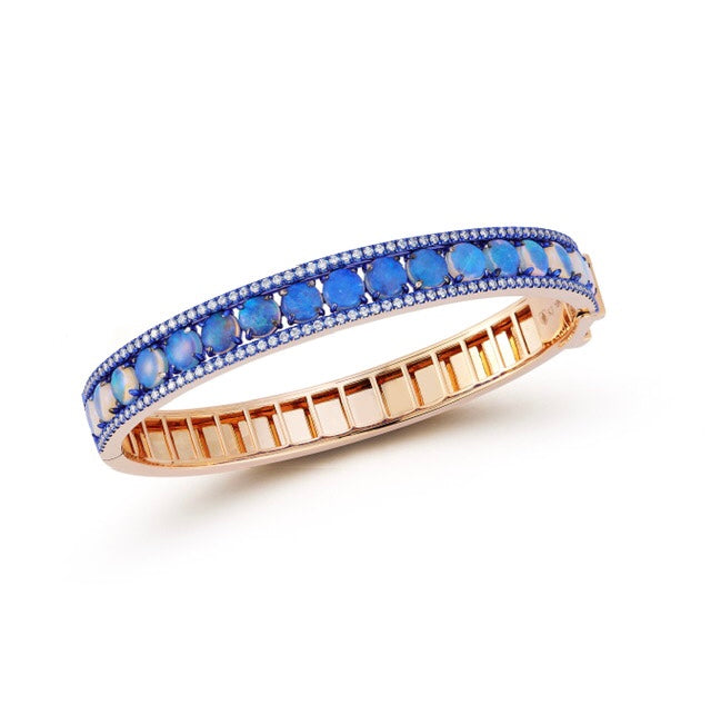 Origami Bangle, Blue Opal