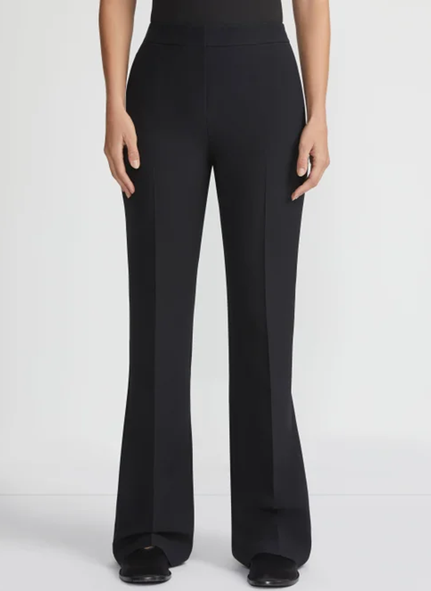 Wool-Silk Crepe Saint Marks Flared Pant