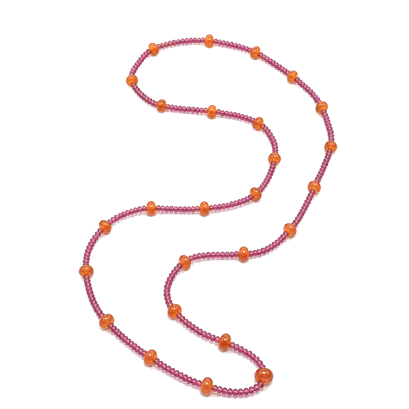 Rubellite and Mandarin Garnet Necklace