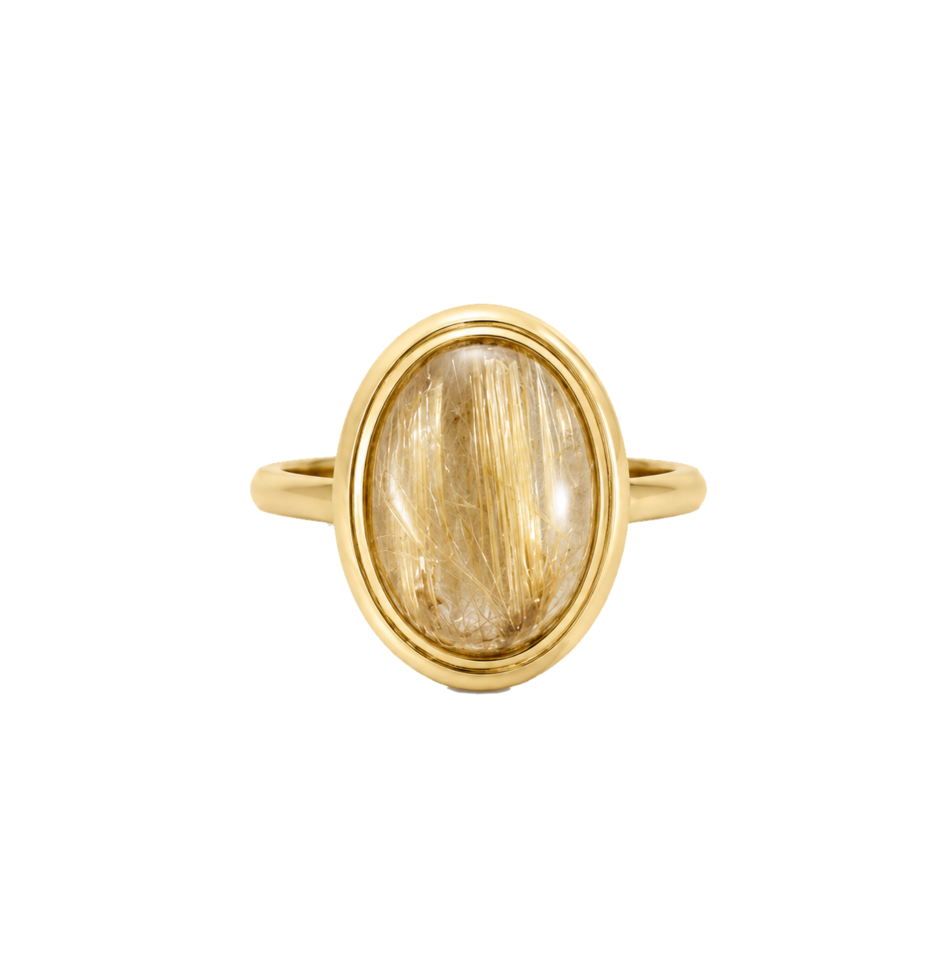 Oval Cab Rutile Quartz Ring