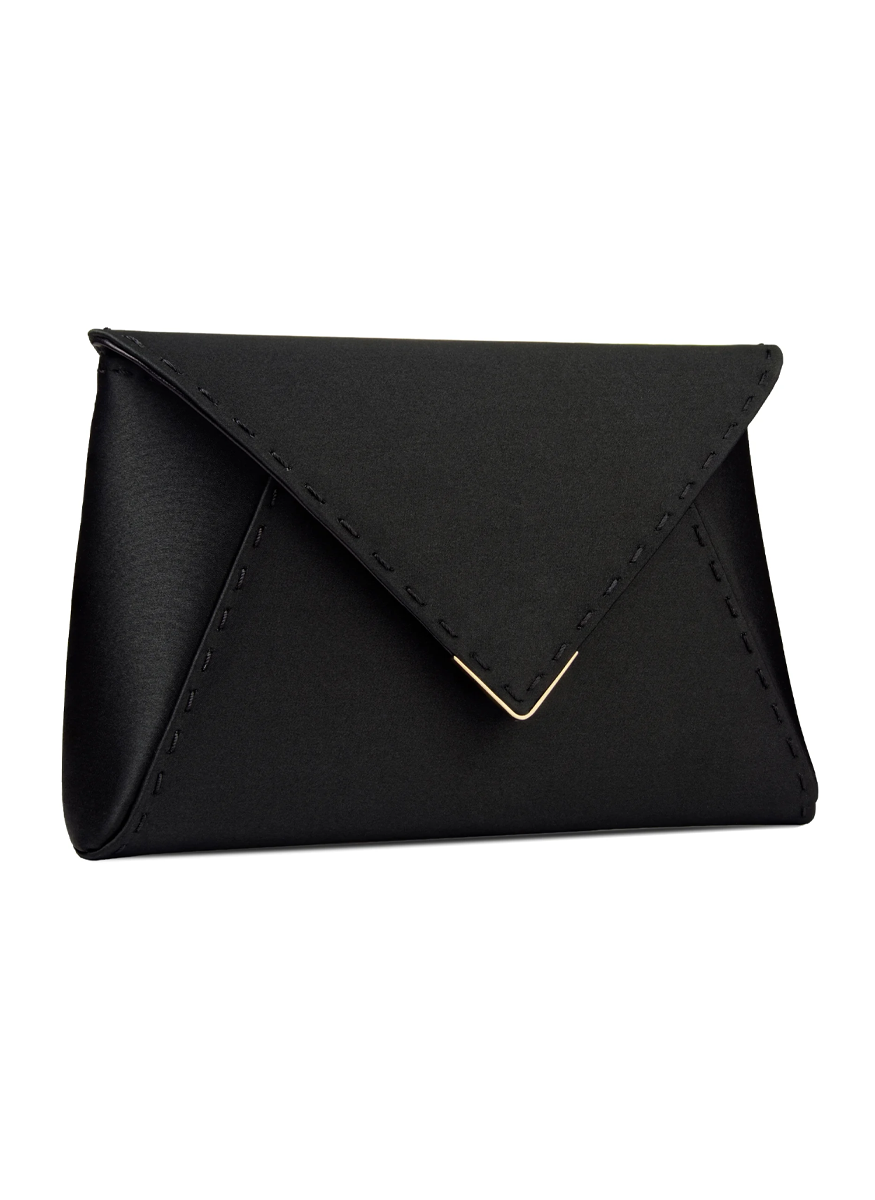 Lee Small ‘Pouchet' in Black Satin with Chain